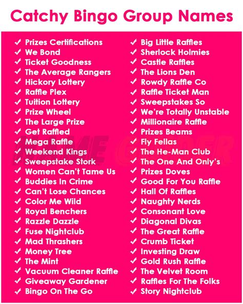 funny bingo team names|289+ Bingo Group Names [Slogans, Event Names, Fundraisers.